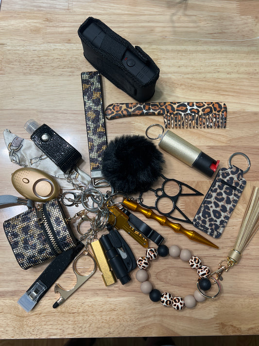 18 piece Leopard print keychain