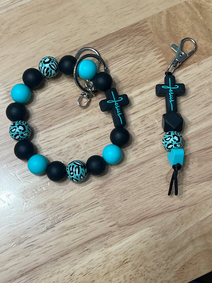 Breaded Bracelet and Keychain combo