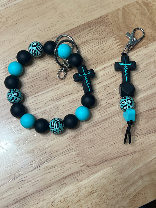 Breaded Bracelet and Keychain combo