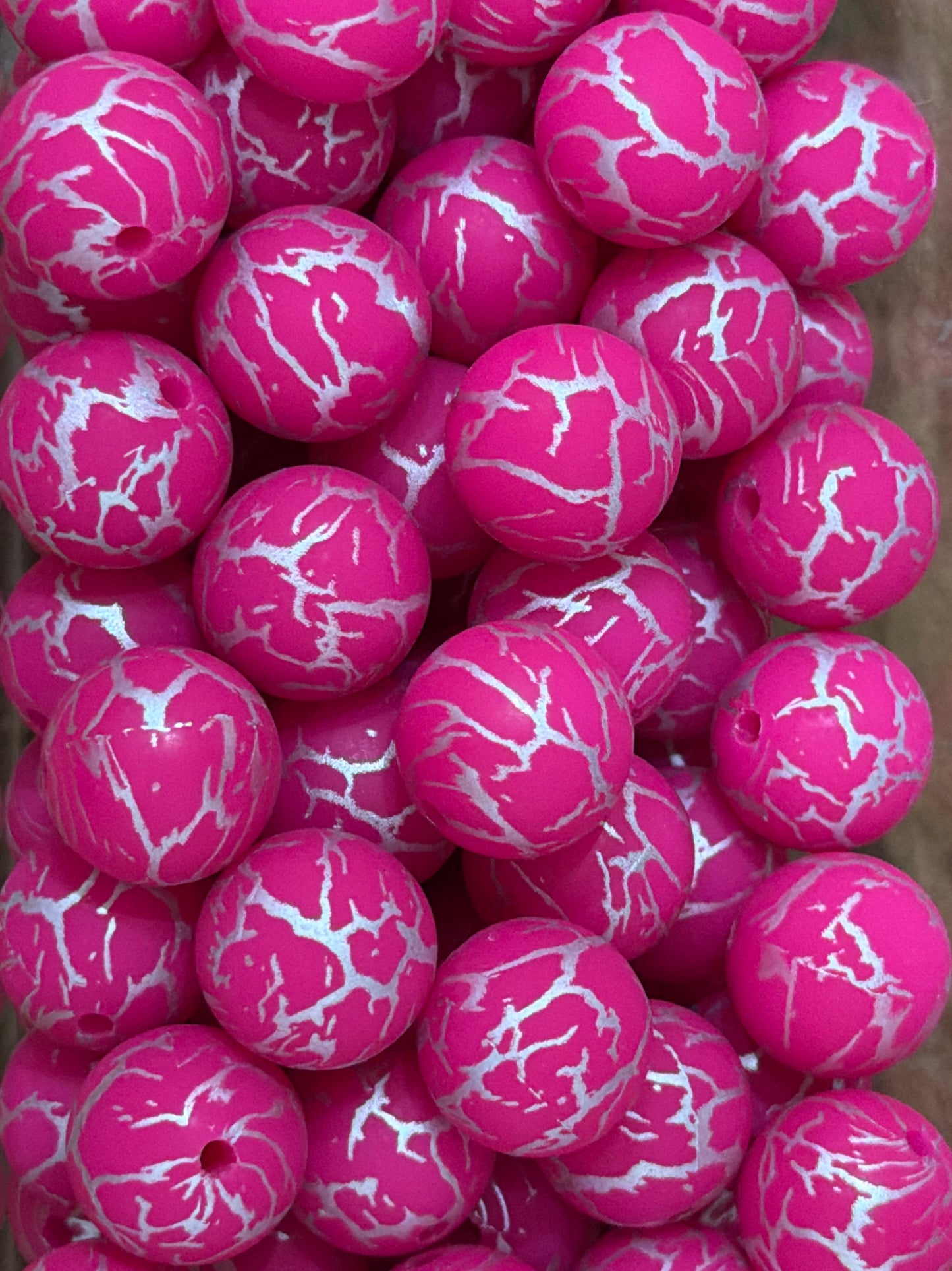 Crackle Silicone 15mm - 30 pieces
