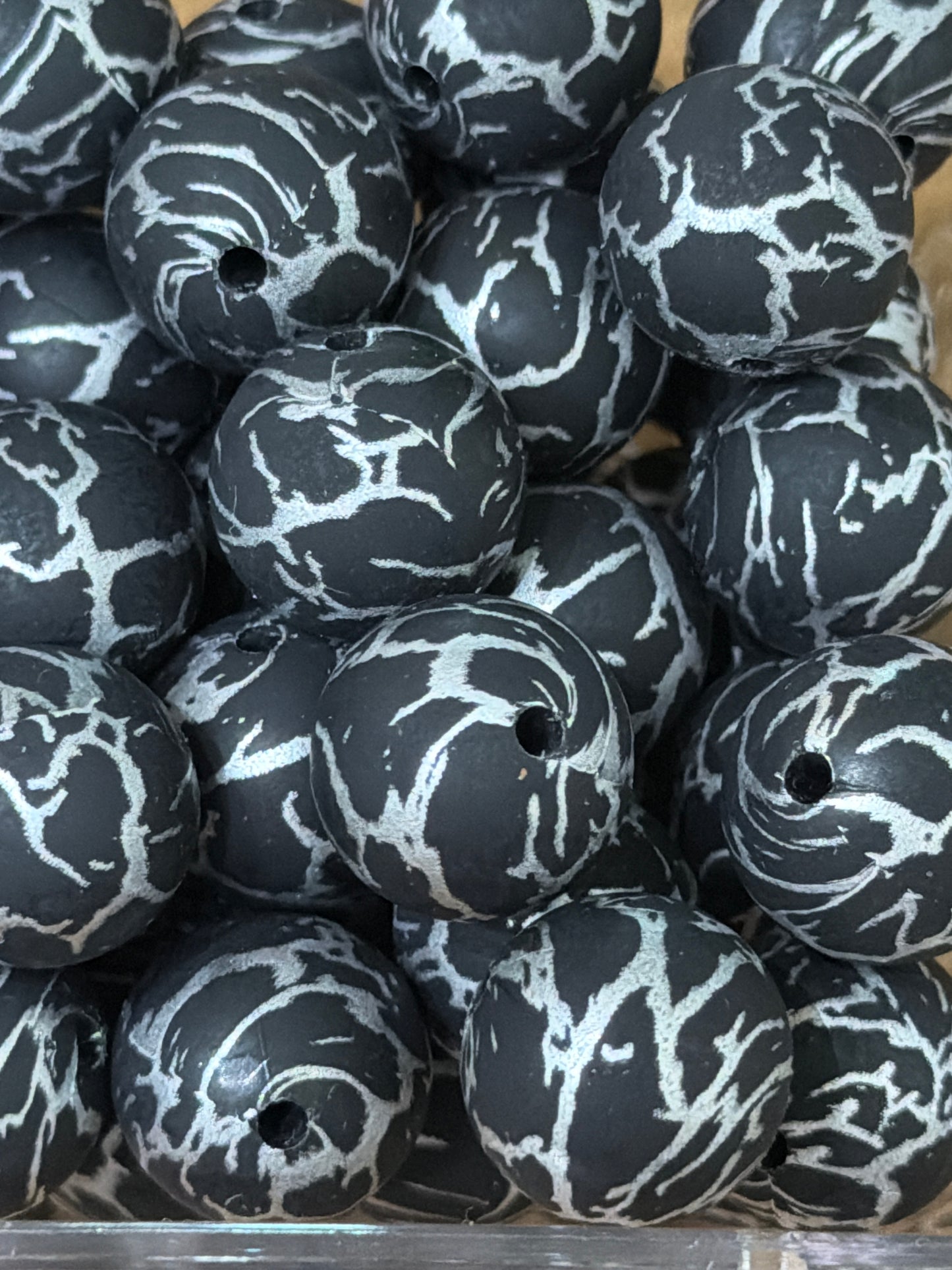 Crackle Silicone 15mm - 30 pieces