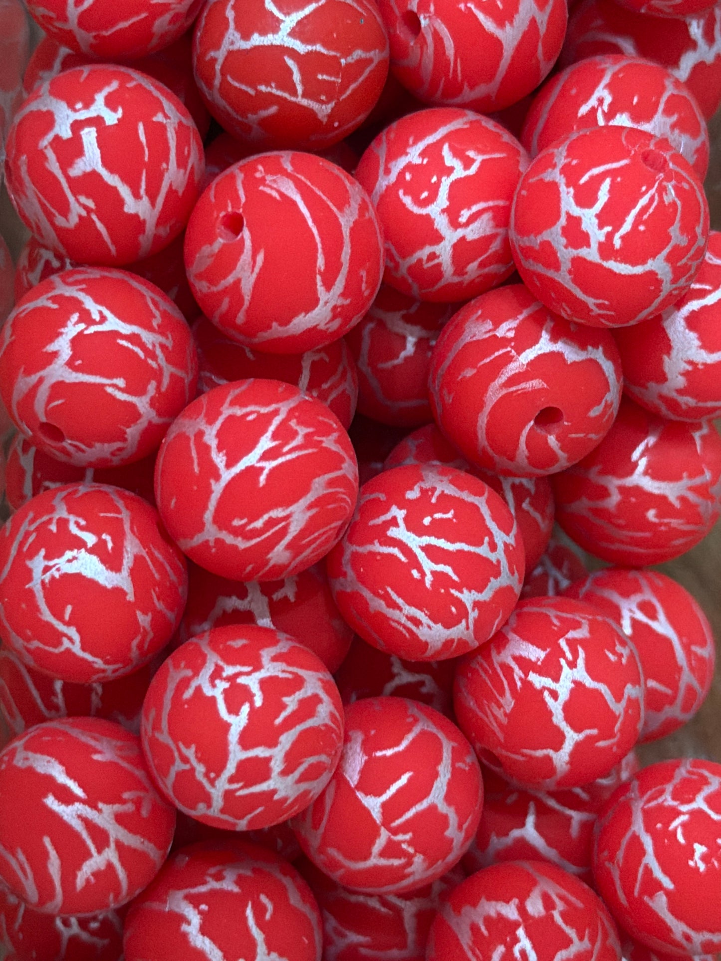 Crackle Silicone 15mm - 30 pieces