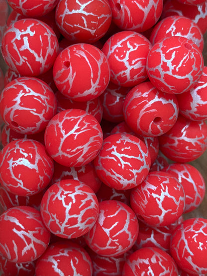Crackle Silicone 15mm - 30 pieces