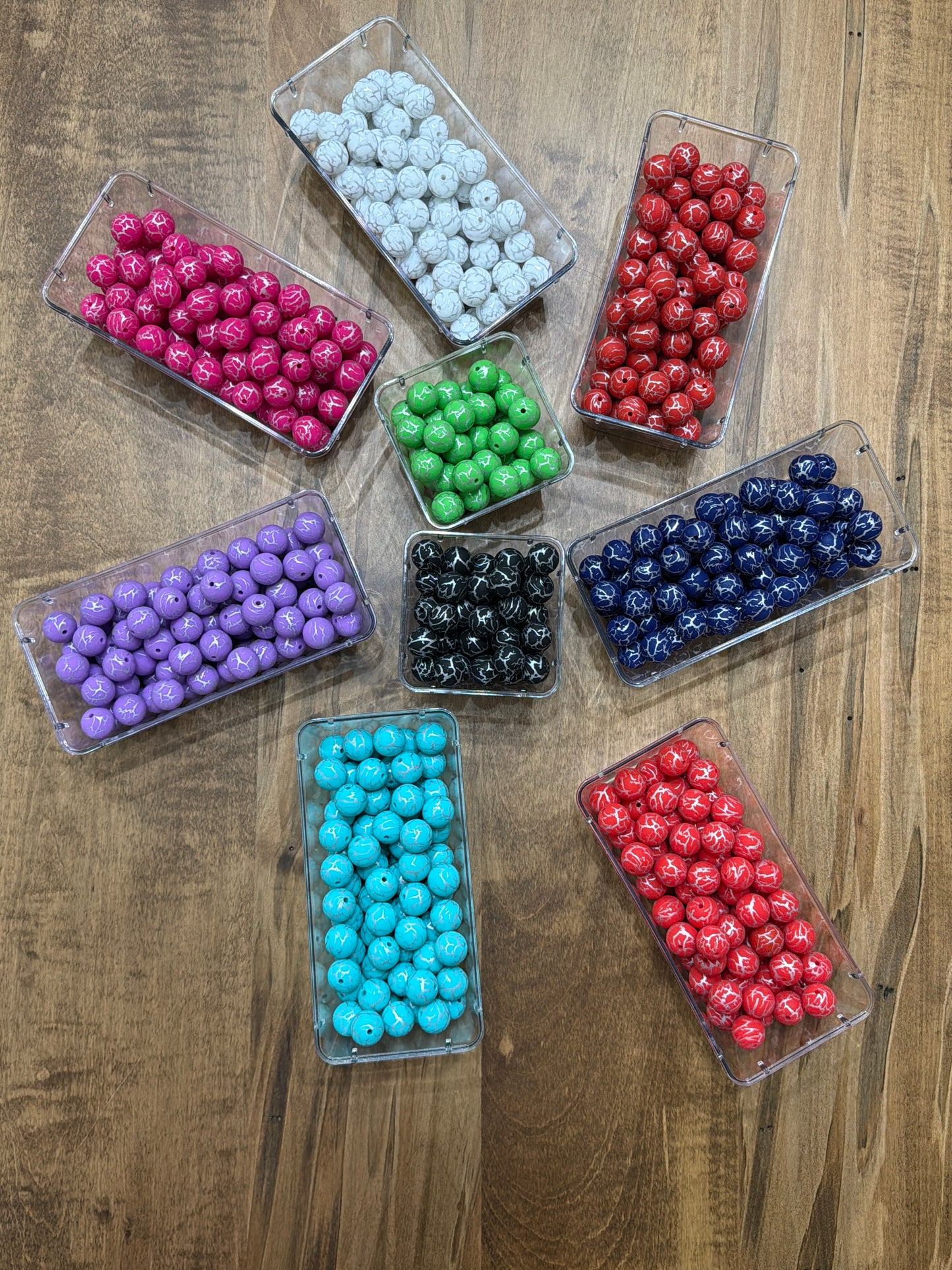 Crackle Silicone 15mm - 30 pieces