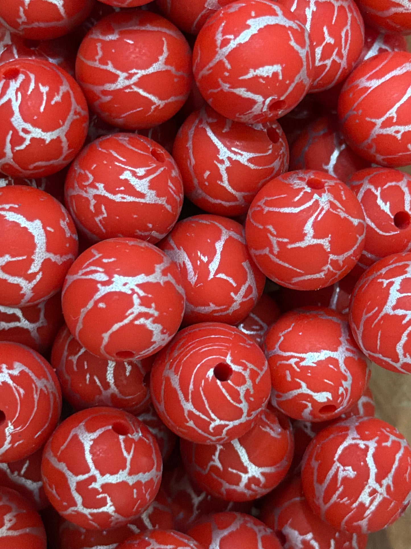 Crackle Silicone 15mm - 30 pieces