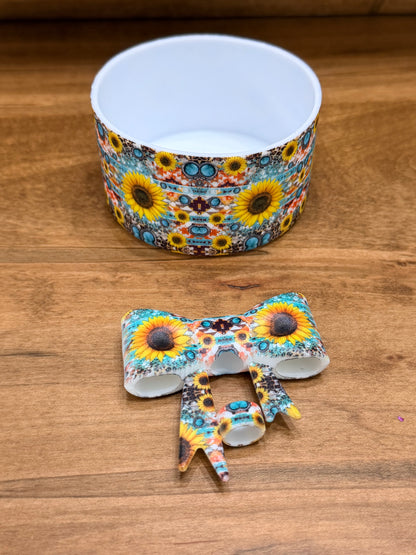 Cup boots and matching straw toppers