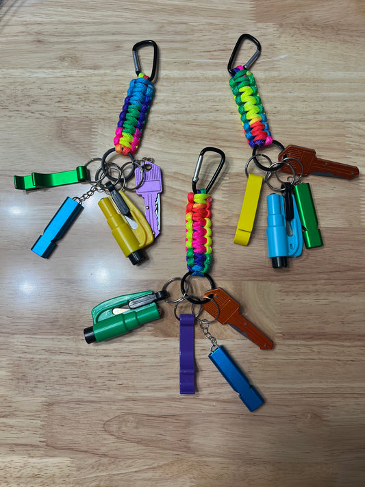 5 piece paracord keychain