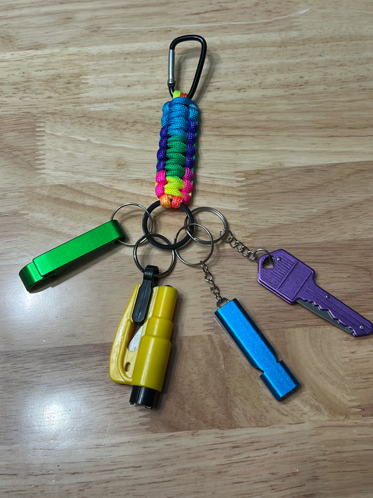 5 piece paracord keychain