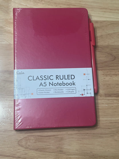 A5 Notebook with matching pen